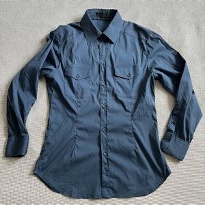 Prada Men’s Western Officer Button Up Long Sleeve Shirt Sz 41/16